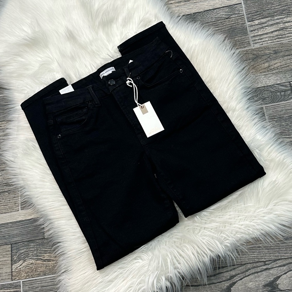 NWT Good American Petite Skinny Jeans in Black Size 6-12 - Picture 4 of 10